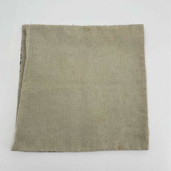 Pillow Shams Covers Set of 2 Blue Beige Floral Mandala Zipper Decor 17 X 17 In - Picture 3 of 6